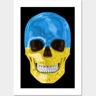 Ukraine Flag Skull - Gift for Ukrainian With Roots From Ukraine Posters and Art